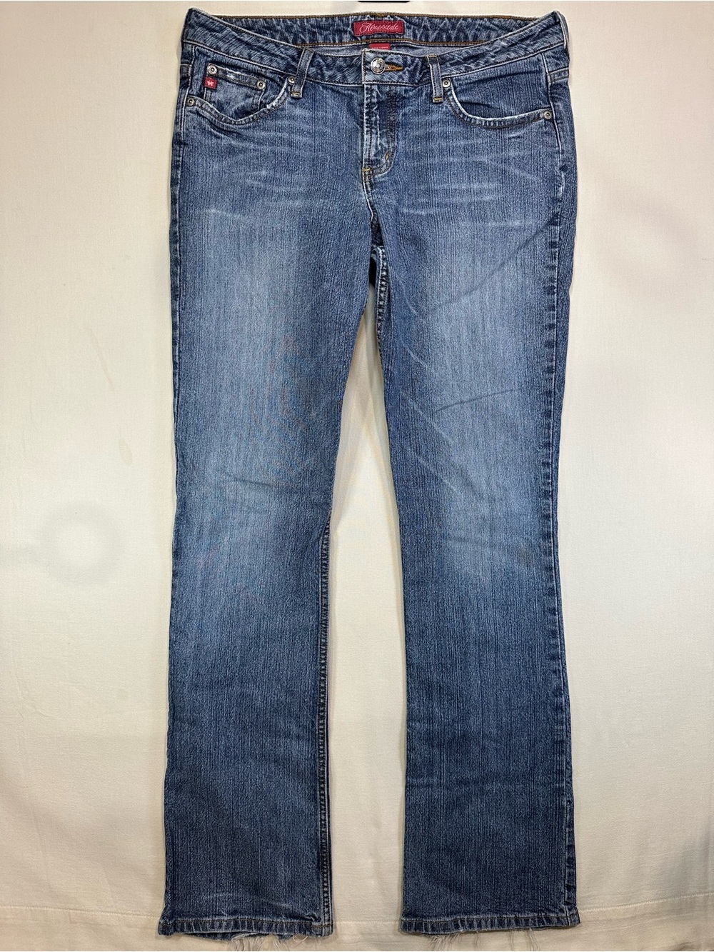 VTG Y2K Aeropostale Low Rise Bootcut Distressed Jeans 11/12 Long Tall Faded